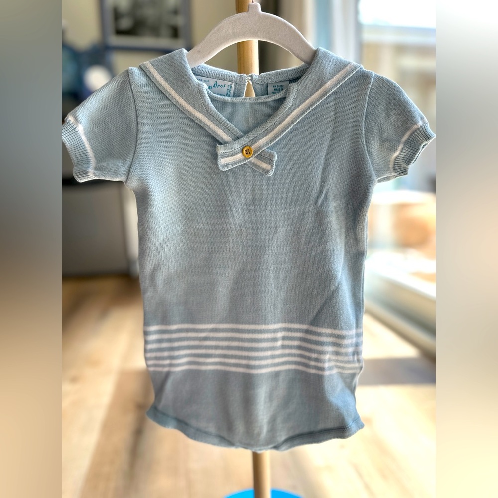 Feltman Brothers Blue Sailor Style Knit One Piece